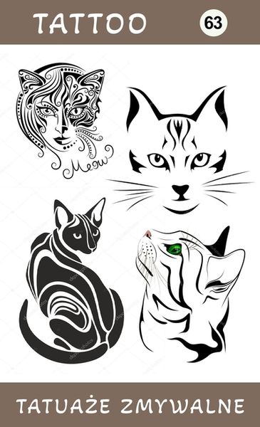 Tatuaże zmywalne Koty zdjęcie 1