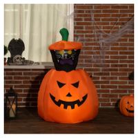 Dyniowy Duch z ruchomym kotem Helloween Dekoracja ogrodowa Nadmuchiwane