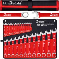 Klucz płasko-oczkowy Delphi Tools zestaw 25 szt. stal CrV 6-32 mm