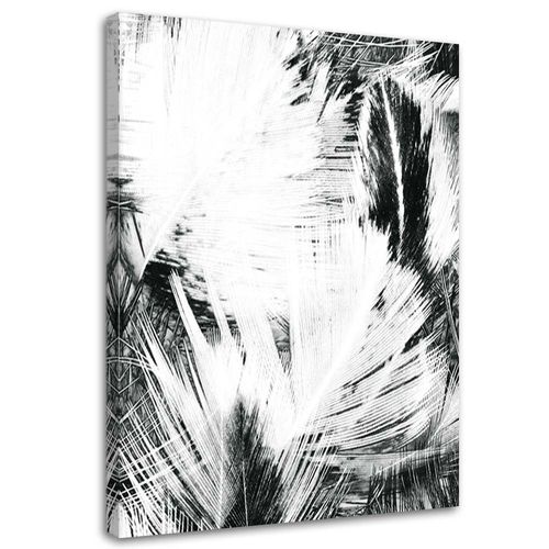 OBRAZ NA PŁÓTNIE Abstrakcja Liście B&W 80x120 na Arena.pl