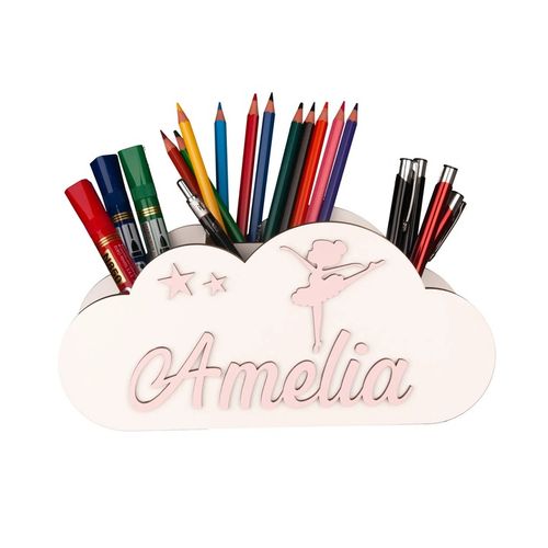 Przybornik Organizer na biurko kredki Chmurka imię dekoracja prezent wzory na Arena.pl
