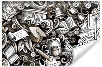 Fototapeta Młodzieżowa Przybory SZKOLNE Plecak Abstrakcja 135cm x 90cm