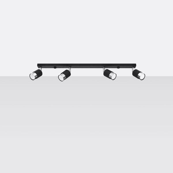 Plafon NERO 4 czarny/chrom zdjęcie 2