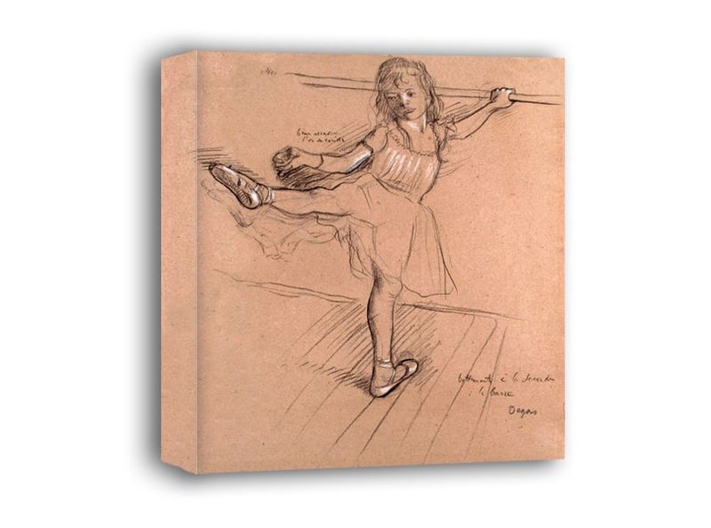 Little Girl Practicing at the Bar, Edgar Degas - obraz na płótnie 85x85 cm zdjęcie 1