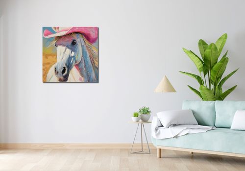 Obraz 70x70cm Różowy Kapelusz na Arena.pl