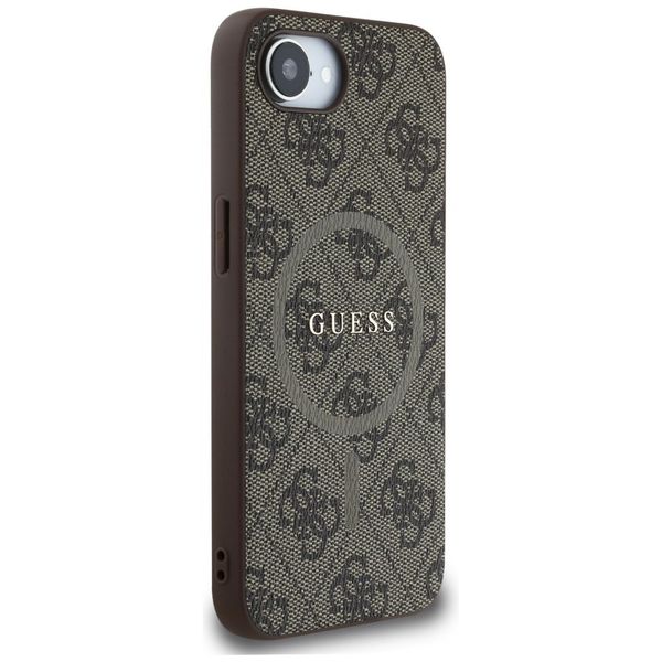 Etui Guess 4G Ring Classic Logo MagSafe do iPhone 16e brązowy zdjęcie 4