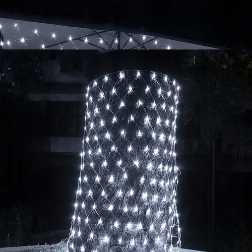 Siatka Kurtyna LED 3x3m 320 LED Biała Zimna Lampki Choinkowe Zewnętrzne na Arena.pl