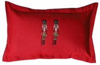 Poduszka prostokątna czerwona z żołnierzykami