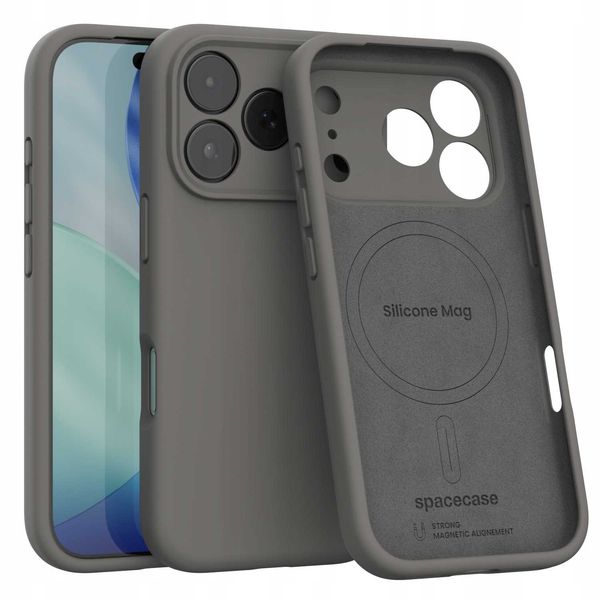 Spacecase Silicone Mag Iphone 17 Pro Max Gray zdjęcie 1