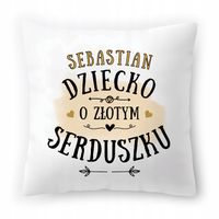 Poduszka Biała 40X40 Cm Dla Sebastiana Dziecka Z Nadrukiem Ze Zdjęciem