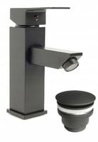 Bateria umywalkowa QATRO z korkiemCZARNA