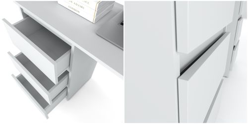 Biurko Komputerowe Drewniane Dla Dziecka Dąb Wotan Szuflady 120cm Ofi na Arena.pl