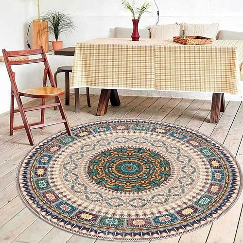 DYWAN OKRĄGŁY DO SALONU 150 CM RETRO VINTAGE ANTYPOŚLIZGOWY BOHO XL!! na Arena.pl