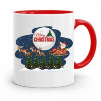 Kubek Czerwony Świąteczny Pod Choinkę Na Mikołaja Z Nadrukiem Ze Zdjęciem