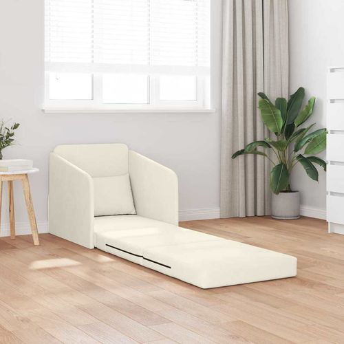 Sofa Bed Kremowy 65 x 80 x 83 cm Aksamit na Arena.pl