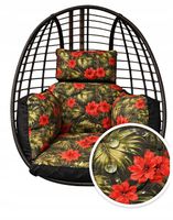 Poduszka na huśtawkę ogrodową fotel wiszący kokon WODOODPORNA kwiaty liście