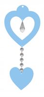 Z16b Zawieszka ozdoba ażur serce kryształ błękit