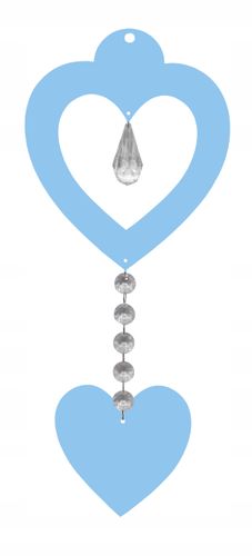 Z16b Zawieszka ozdoba ażur serce kryształ błękit na Arena.pl
