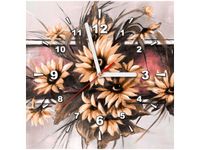 30X30CM ZEGAR SŁONECZNIKI PUDROWYM RÓZU OBRAZ DREWNO