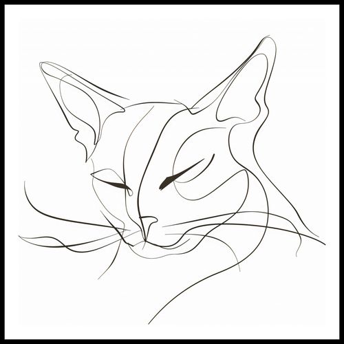 Plakat 100x100cm Linijny Kot na Arena.pl