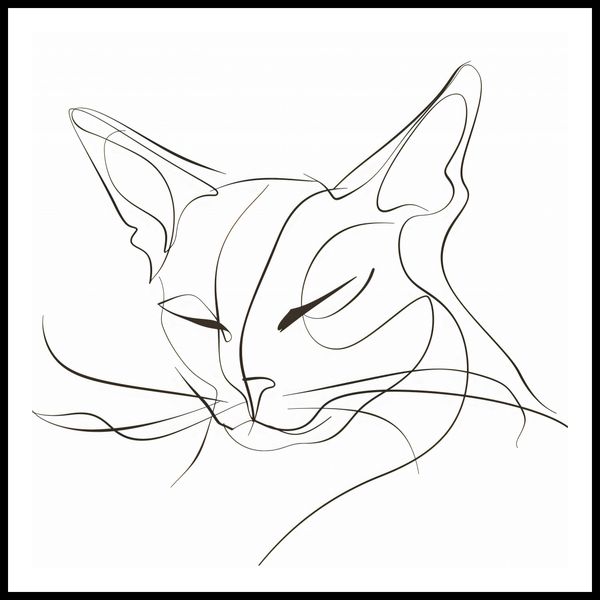 Plakat 100x100cm Linijny Kot zdjęcie 3