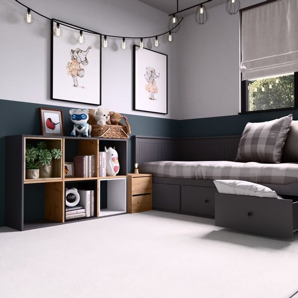 REGAŁ MALAX 2X3 ANTRACYT/ARTISAN zdjęcie 2