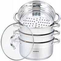 GARNEK 5,0 L do GOTOWANIA NA PARZE 24cm. 5 X DNO KLAUSBERG