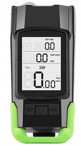 LAMPKA ROWEROWA LICZNIK BEZPRZEWODOWY KLAKSON 3w1 Zestaw na Arena.pl