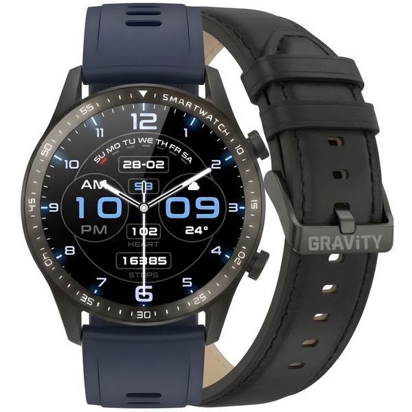 smartwatch gravity czarny 2 paski gt10-5 zdjęcie 1