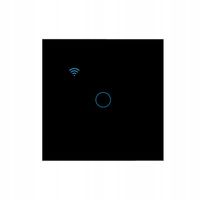 WŁĄCZNIK WYŁĄCZNIK ŚWIATŁA SZKLANY WIFI CZARNY POJEDYNCZY 1G TUYA SMART ⌀60