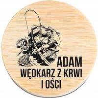 OTWIERACZ do piwa DREWNIANY personalizacja TWÓJ NAPIS WĘDKARZ Z KRWI I OŚCI