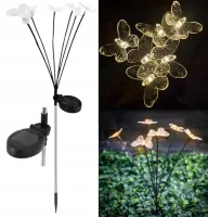 2x Motylki solarne LED lampki ogrodowe wbijane ozdobne do ogrodu