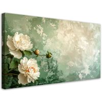Obraz do salonu sypialni biura, Kwiaty w stylu shabby chic 100x50