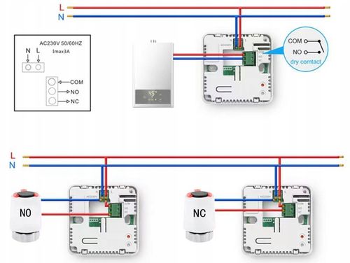 Termostat Wi-Fi BEZPRZEWODOWY Tuya ogrzewanie kotła programowalny podłogowe na Arena.pl
