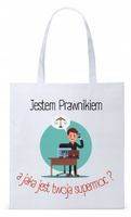 Dla Prawnika Adwokata Torba Eco Biała Shopper Z Nadrukiem Ze Zdjęciem