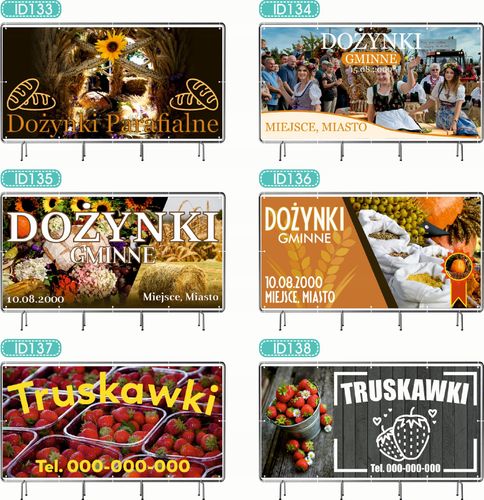 BANER REKLAMOWY 130x80cm projekt w cenie różne wzory POLSKIE TRUSKAWKI na Arena.pl