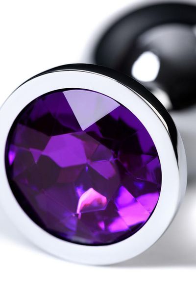Silver Anal Plug Toyfa Metal,With A Amethyst Colored Gem zdjęcie 7