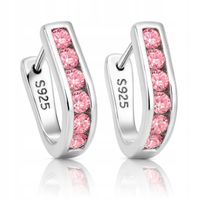 Srebrne Kolczyki 925 Rubinowe Angielskie dla dziecka