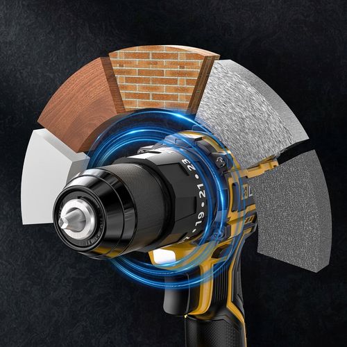 Zestaw bezszczotkowej wiertarki udarowej/wkrętarki 21V - 2 baterie + na Arena.pl