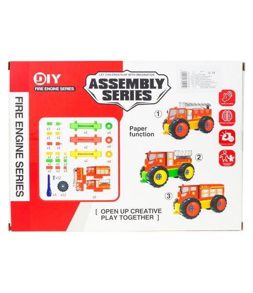 ZESTAW POJAZDÓW WOZÓW STRAŻACKICH KONSTRUKCYJNYCH 3 AUTKA 68 EL. PUZZLE zdjęcie 7