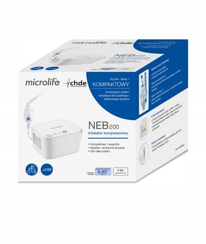MICROLIFE INHALATOR NEBULIZATOR TŁOKOWY NEB 200 DLA DZIECI I DOROSŁYCH+ETUI na Arena.pl