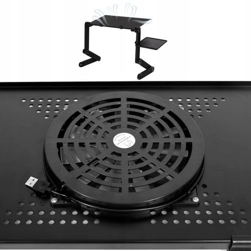 Stolik do laptopa REUGULOWANY GAMINGOWY Z WENTYLATOREM podstawka pod łóżka na Arena.pl