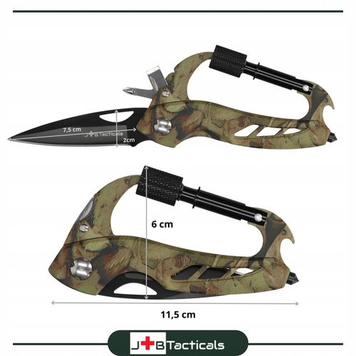 MULTITOOL Nóż karabińczyk wielofunkcyjny 6w1 śrubokręt zbijak SURVIVAL na Arena.pl