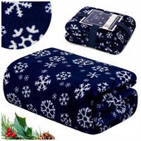 CIEPŁY ŚWIĄTECZNY KOC KOCYK 130x170 CM ZIMOWY MIĘKKI PLED NARZUTA NA ŚWIĘTA