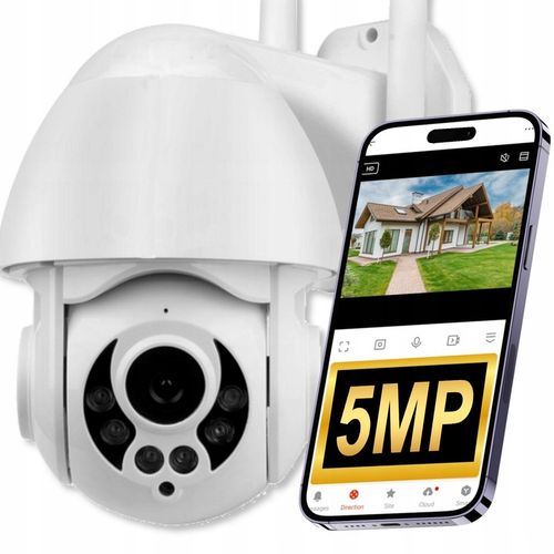 Kamera Wifi Zewnętrzna SMART 5MPx Obrotowa POLSKA APLIKACJA Śledzenie Ruchu na Arena.pl