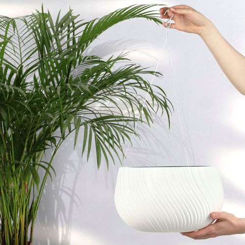 Donica Doniczka Wisząca Okrągła Misa Biała 29,5cm na Arena.pl