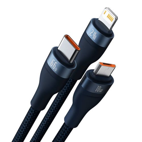 kabel usb 3w1 baseus flash series, usb-c + micro usb + lightning na Arena.pl