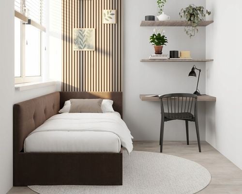 Łóżko młodzieżowe FREDDY z pojemnikiem podnoszonym 90x200 tapicerowane na Arena.pl