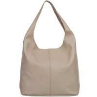 VERA PELLE torebka skórzana worek na ramię z saszetką V517 beżowa