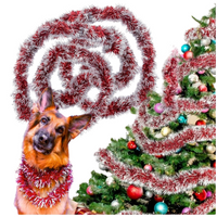 łańcuch na choinkę czerwono-srebrny ozdoba święta boże narodzenie girlanda